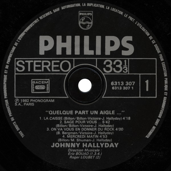 LP Quelque part un aigle Philips 6313 307