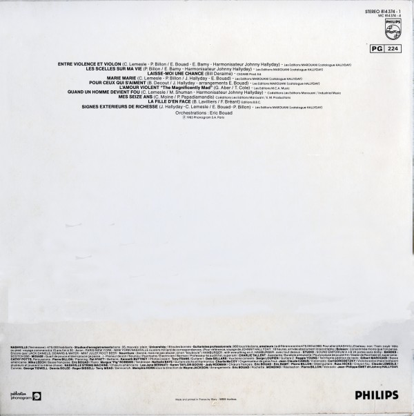 LP Entre violence et violon Philips 814 374-1