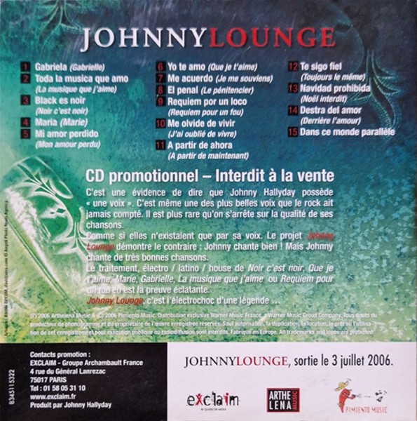 CD  promo Johnny Lounge Warner 83451 15322
