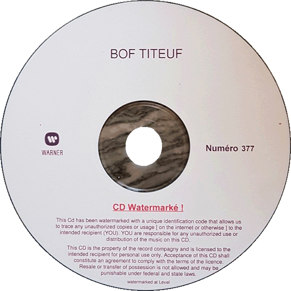 CD promo Titeuf le film Warner 