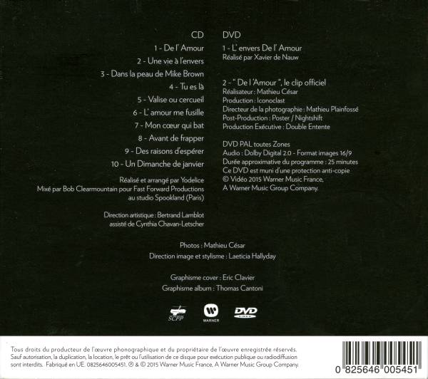 CD-DVD De l'Amour Warner 0825646005451