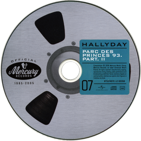 Coffret 20 CD Hallyday official 1985-2005 CD 7 Parc des Princes 93 Part II Universal 537 4072