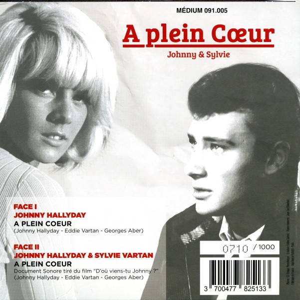 SP Picture disc A Plein Coeur Johnny et Sylvie Culture Factory 091.005