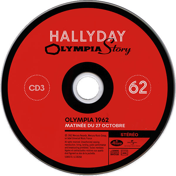 Coffret 18 CD + 2 DVD  Olympia Story 1961-2000 Universal 538 9367 CD 3