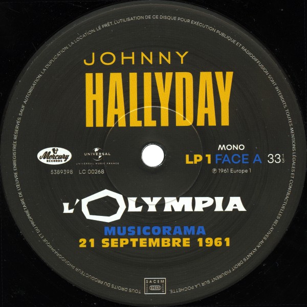 Musicorama Olympia 21 Septembre 1961 (Mono) Universal 538 9392