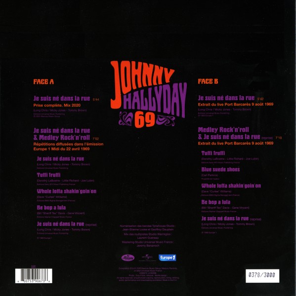 Maxi EP 25 cm Johnny 69 Je suis n dans la rue  Universal 539 0673