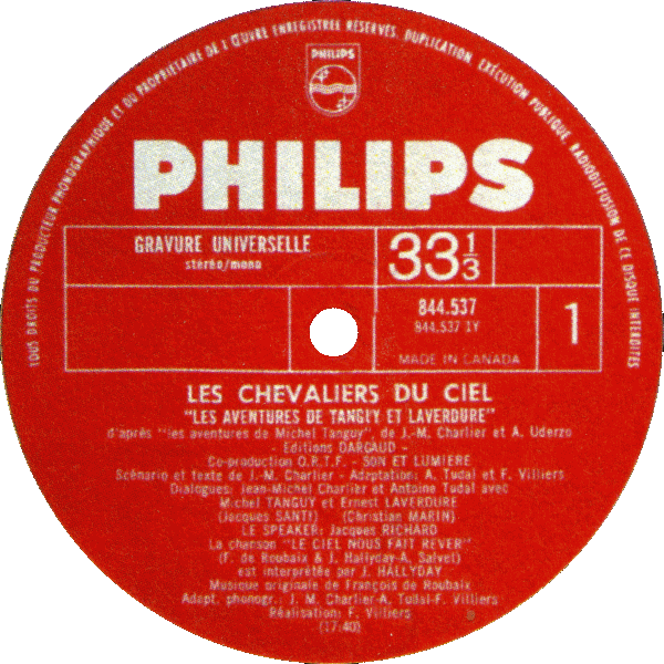 LP 25 cm Philips 844 537 Les chevaliers du ciel