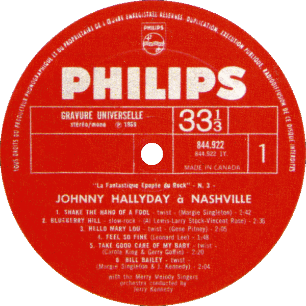 LP  Philips 844 922 Johnny  Nashville