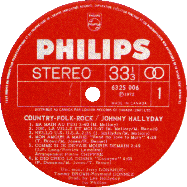 LP Philips 6325 006 Country - Folk - Rock