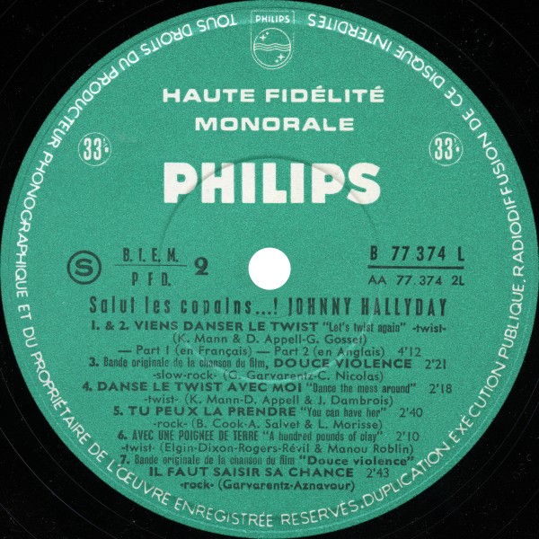 LP  Salut les copains!  de luxe Philips B 77 374 L