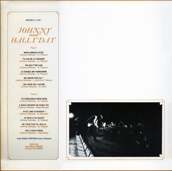 LP Johnny chante Hallyday version carton B 77 746 L