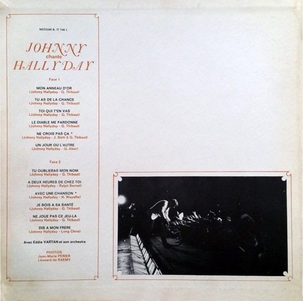LP Johnny chante Hallyday version carton B 77746 L