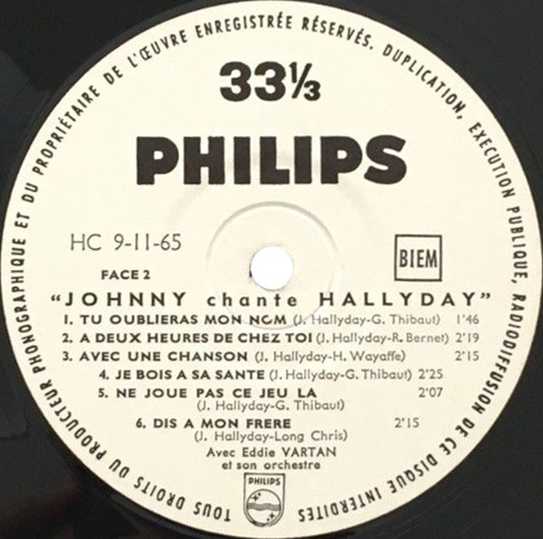 LP Johnny chante Hallyday version carton B 77746 L