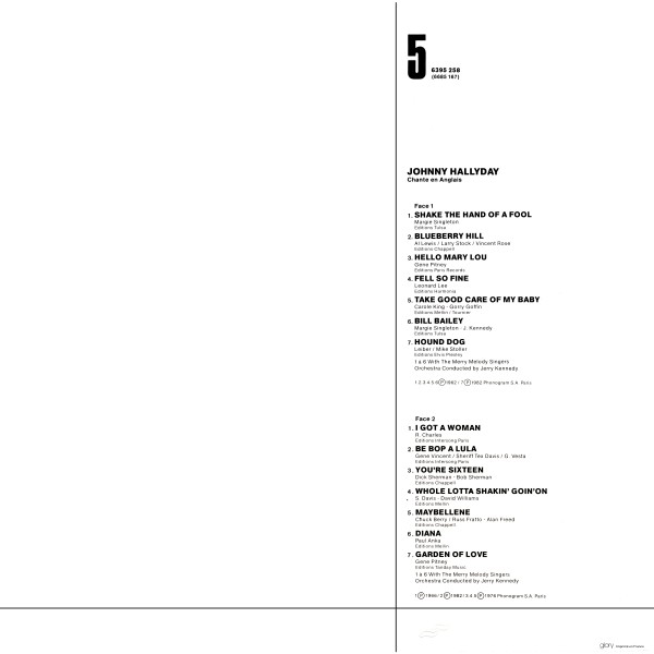 Intégrale des chansons 1960-1982 - Coffret 8 Johnny 1982 Et chansons en versions étrangéres de 19621982 - LP 5