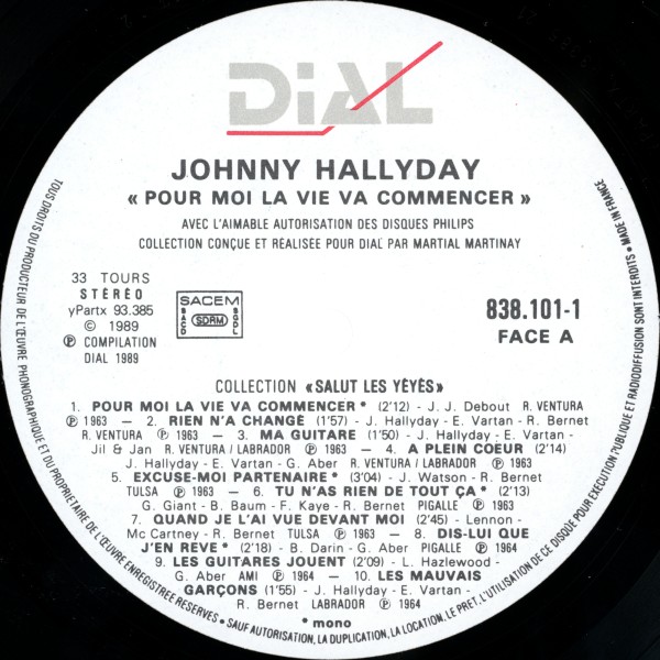 LP Pour moi la vie va commencer Dial 838101-1