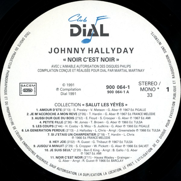 LP Noir c'est noir Dial 900 064-1