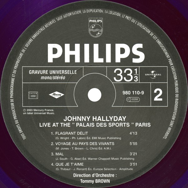 LP couleur Live at the Palais des Sports 71 Universal 980 110-8