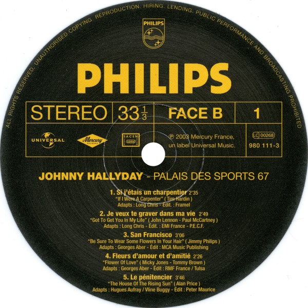 LP couleur Au Palais des Sports 67 Universal 980 111-2