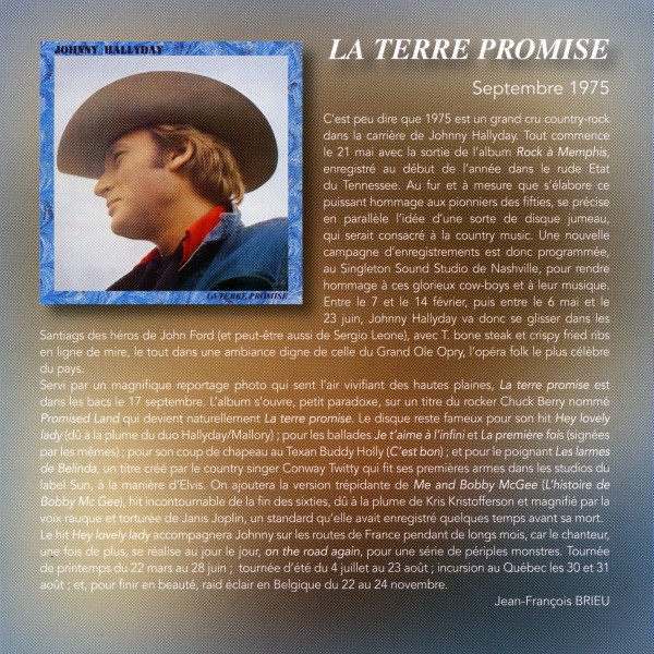 CD  papersleeve Universal La terre promise 538 180-7