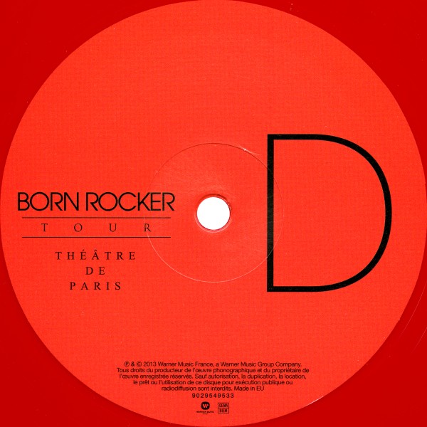 LP couleur Born rocker tour Théétre de Paris Warner 0190295495336