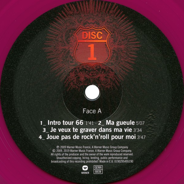 LP couleur Tour 66 Stade de France 2009 Warner 0190295495190