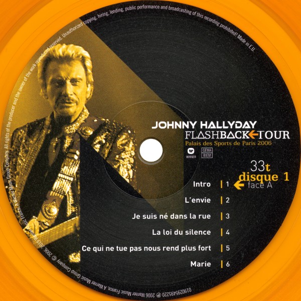 LP couleur Flashback Tour Palais des Sports 2006 Warner 0190295495220