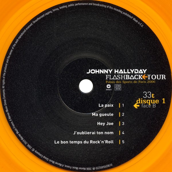 LP couleur Flashback Tour Palais des Sports 2006 Warner 0190295495220