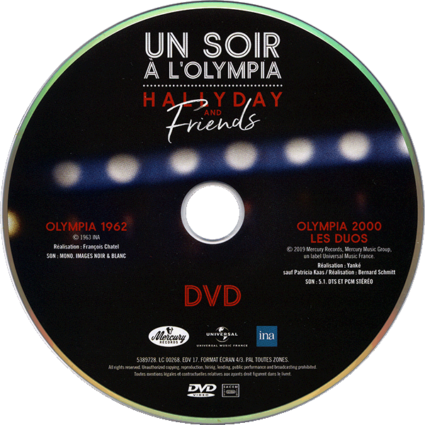 CD-DVD  Un soirl'Olympia  Universal 538 9725