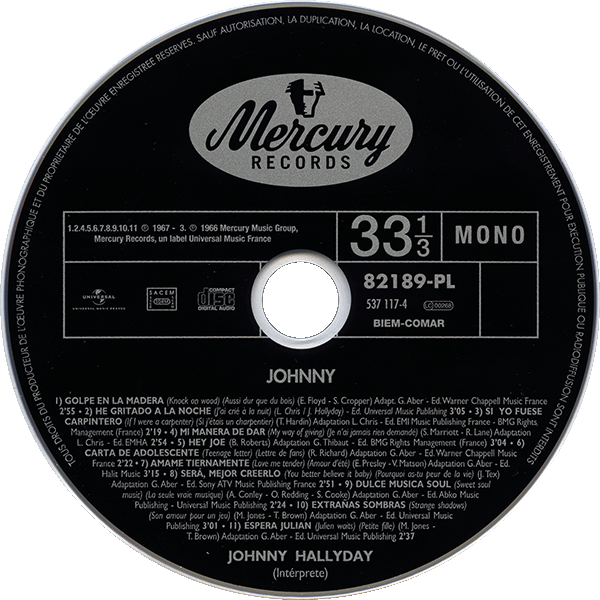CD paper sleeve Johnny 67 Universal 537 117-4