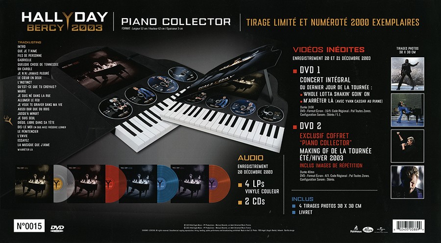 Johnny Hallyday - Coffret LP-CD-DVD Piano Collector Bercy 2003 Universal  3500889