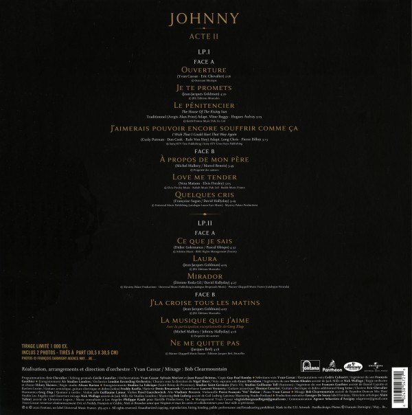 LP Johnny Acte II  Universal Spécial Carrefour 385 472-1