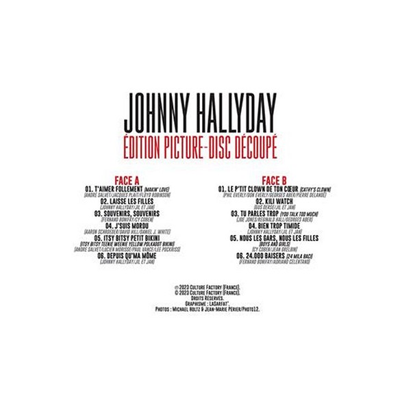 LP Picture disc dcoup Johnny Hallyday Culture Factory 3700477837310 