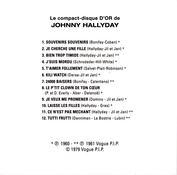  CD  Le compact-disque d'or de Johnny Hallyday Culture Factory MD 1205