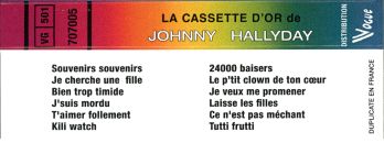  La cassette d'or de Johnny Hallyday  Culture Factory 707 005