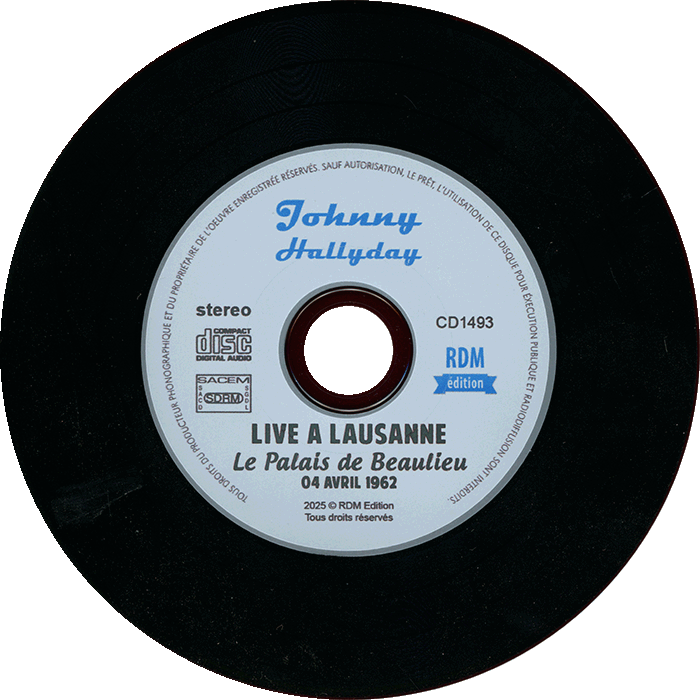 CD Live  Lausanne Palais de Beaulieu 04 avril 1962 RDM Edition CD 1493