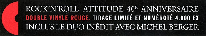 LP Rock 'n' roll attitude 40� anniversaire Vinyle rouge Universal 08810 195