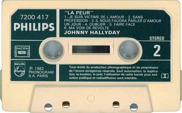 Cassette La peur Philips 7200 417