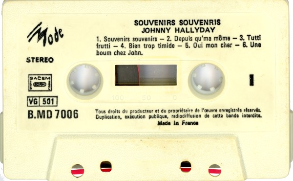 Cassette Souvenirs, souvenirs Vogue BMD 7006