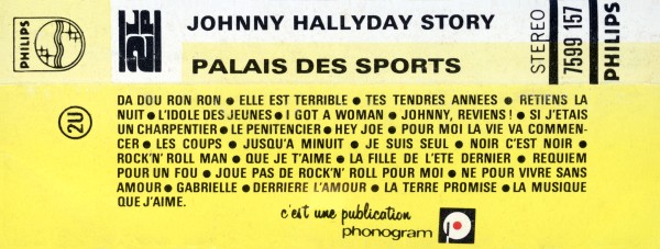 Cassette Johnny Hallyday story Palais des Sports Philips 7599 157