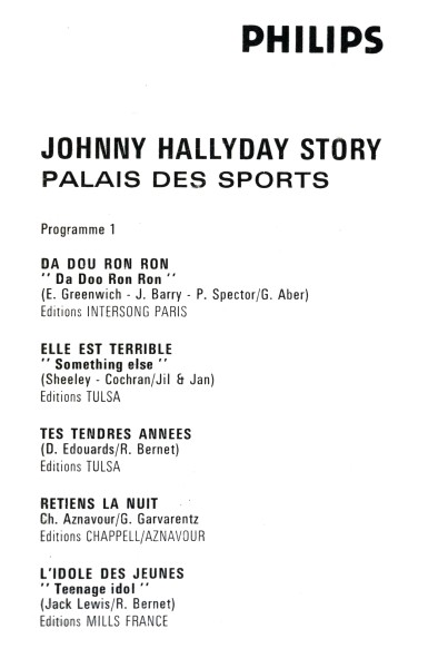 Cassette Johnny Hallyday story Palais des Sports Philips 7599 157