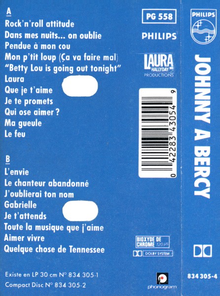 Cassette Johnny  Bercy Philips 834 305-4