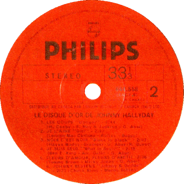 LP Philips 844 558 Le disque d'or de Johnny