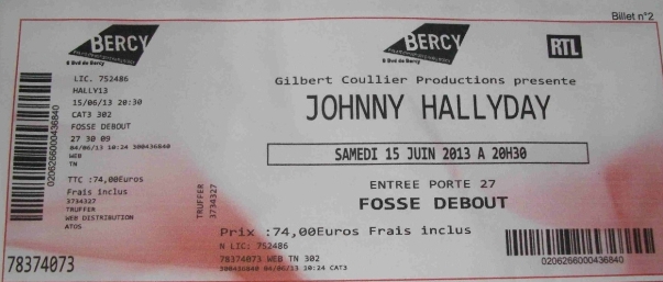 Lot De Photos De Concert Johnny Hallyday - Tirages Amateur + Ticket - Collection